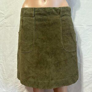 Context women's green suede leather mini skirt size S vintage unique
